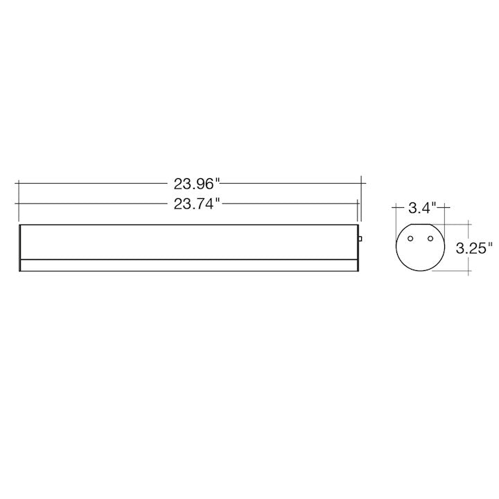 ARCY-2' Linear Fixture, Up & Downlight, 2300 Lumens, 20W, CCT Selectable, 100-277V