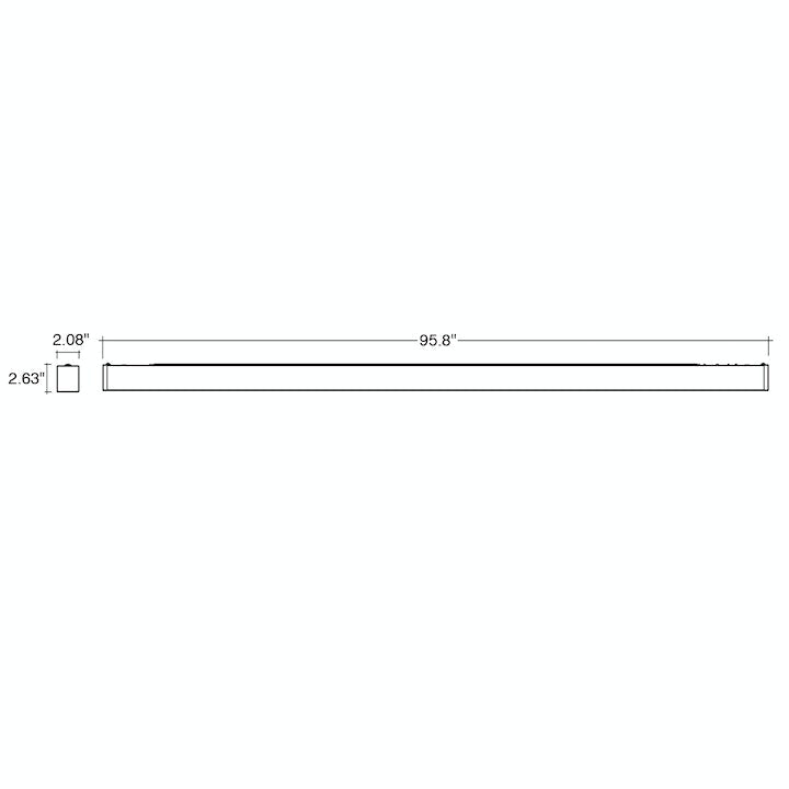 8FT C-Line: Suspended Linear w/ Uplight, 12500 Lumen Max, Wattage and CCT Selectable, 120-277V, Black or White Finish