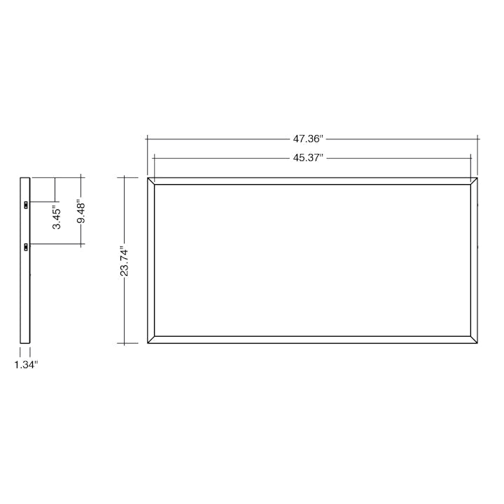 2x4 Surface Mount LED Panel: Internal-Line, 1.34" Thick, 5500 Lumen Max, Wattage and CCT Selectable, 120-277V