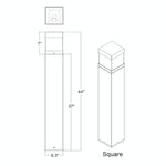 Bollard Square Flat Top, 2860 Lumen Max, Wattage and CCT Selectable, 120-277V, Bronze or Black Finish