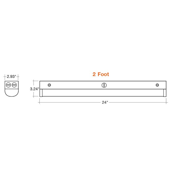 2FT Round Strip Light, 2600 Lumens, 20W, CCT Selectable, 120-277V, Optional Emergency Backup and Sensors, White or Black Finish