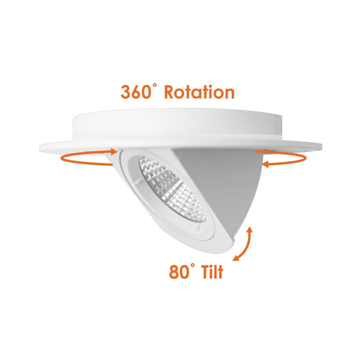 4" Scoop Downlight Canless White Round Module, 900 Lumens, 12W, CCT Selectable, 120V