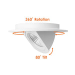 4" Scoop Downlight Canless White Round Module, 900 Lumens, 12W, CCT Selectable, 120V