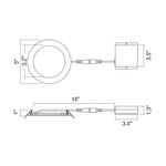 4" External J-Box Round Downlight: Slim-Line, 840 Lumen Max, Wattage and CCT Selectable, 120V