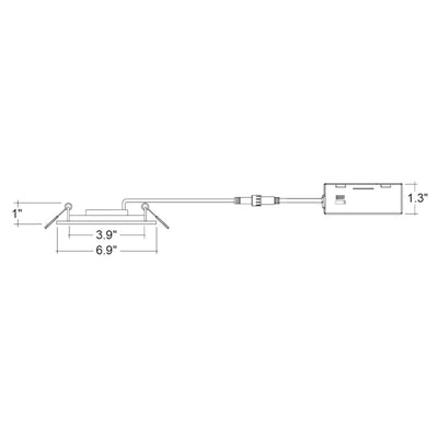 6" External J-Box Adjustable Downlight: Slim-Line, 800 Lumens, 12W, CCT Selectable, 120V