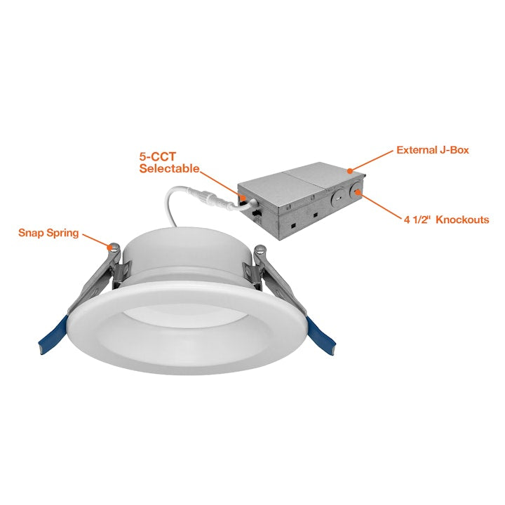 4" Retrofit Downlight: RDL-Line, 960 Lumen Max, Wattage & CCT Selectable, 120V