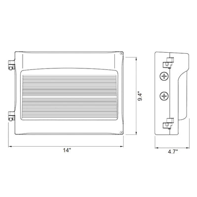 2-in-1 Traditional or Full Cut Off Wall Pack, 13,500 Lumen Max, Wattage and CCT Selectable, 120-277V, Bronze or Black Finish