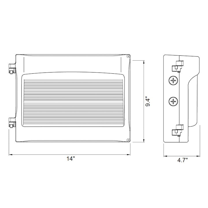 2-in-1 Traditional or Full Cut Off Wall Pack, 13,500 Lumen Max, Wattage and CCT Selectable, 120-277V, Bronze or Black Finish