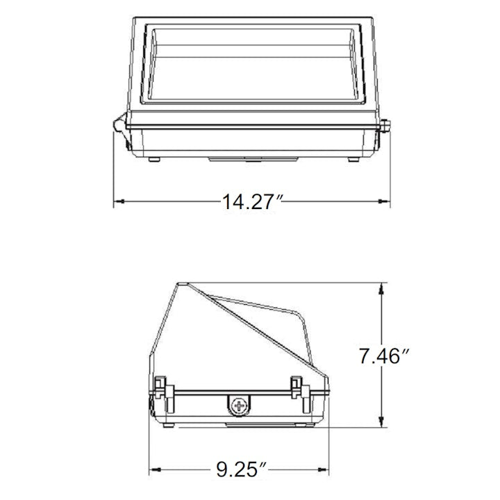 Wall Pack Full-Line w/ Photocell, 8400 Lumen Max, Wattage and CCT Selectable, 120-277V, Black or White Finish