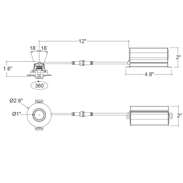 2" Gimbal Downlight: SnapTrim-Line, 350 Lumens, 5W, 2700K, 4000K, or 5000K, 120V