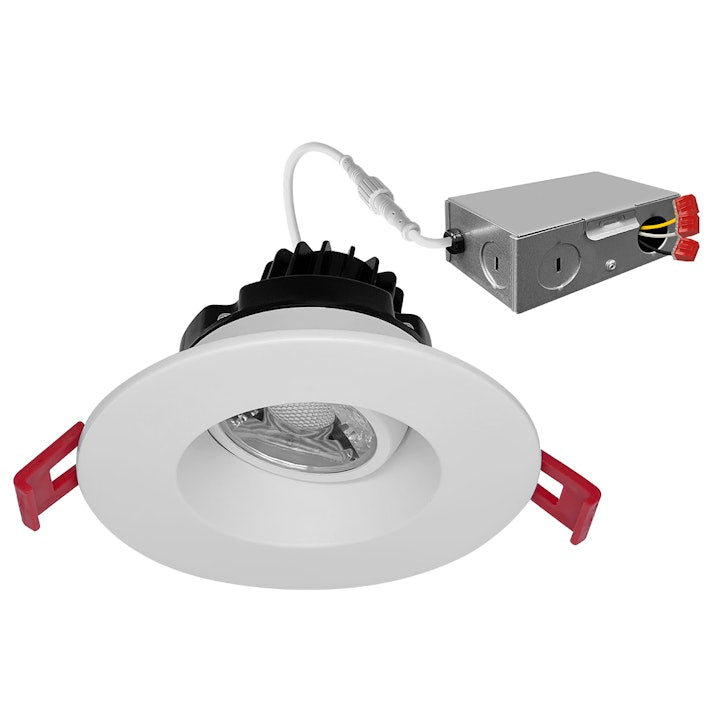 3" Regressed Gimbal Round Downlight: SnapTrim-Line, 600 Lumens, 8W, CCT Selectable, 120V