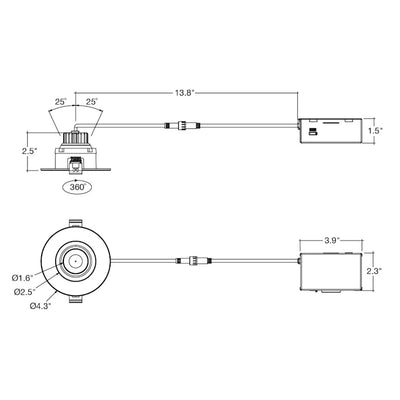 3" Regressed Gimbal Round Downlight: SnapTrim-Line, 600 Lumens, 8W, CCT Selectable, 120V