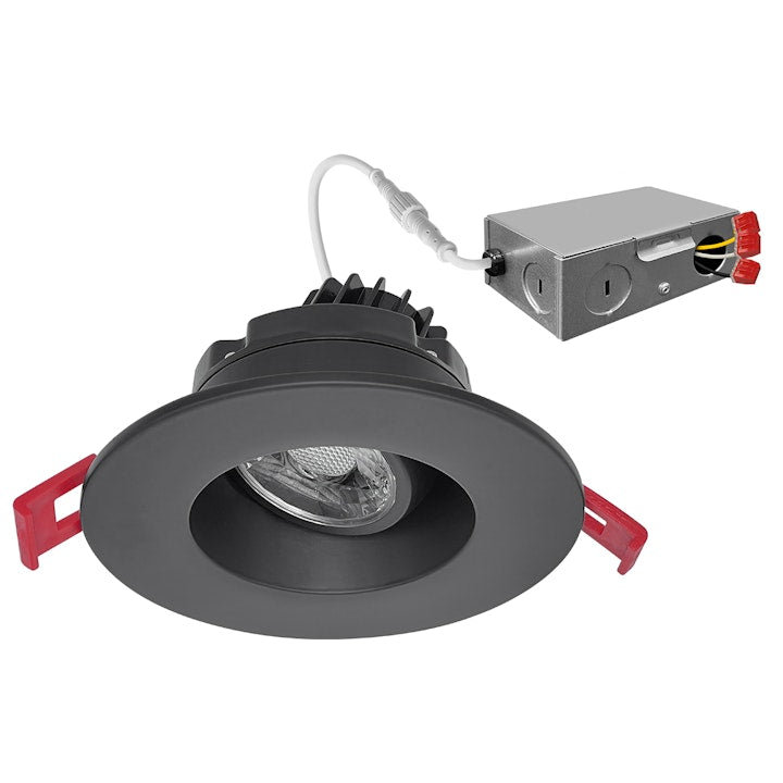 3" Regressed Gimbal Round Downlight: SnapTrim-Line, 600 Lumens, 8W, CCT Selectable, 120V