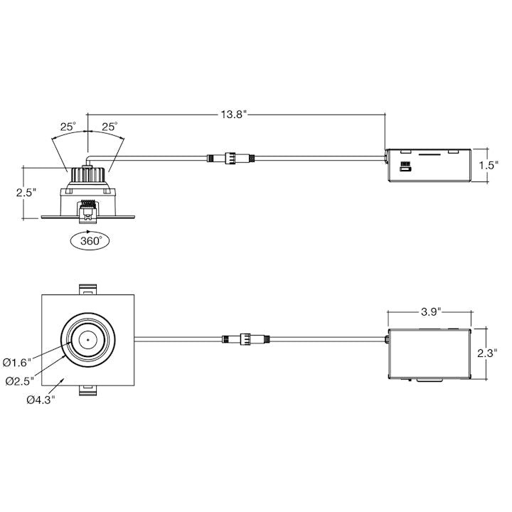 3" Regressed Gimbal Downlight: SnapTrim-Line, 600 Lumens, 8W, CCT Selectable, 120V