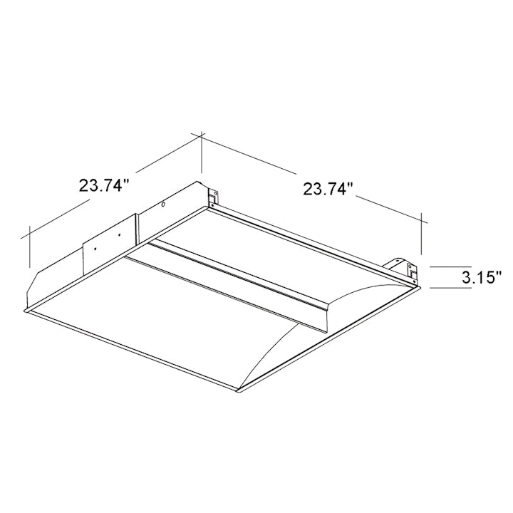 2PK 2x2 Thin LuxLume Troffer: ARCY-Line, 4800 Lumen Max, Wattage and CCT Selectable, 120-277V