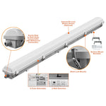 2ft Vapor Tight Fixture, 3750 Lumen Max, Wattage and CCT Selectable, 120-277V