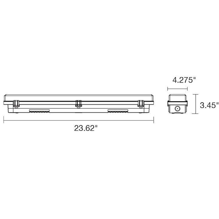 2ft Vapor Tight Fixture, 3750 Lumen Max, Wattage and CCT Selectable, 120-277V