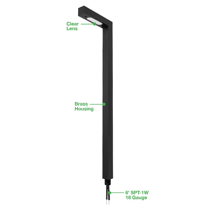 22" Path Light: L-Shape, 12V, Oil Rubbed Bronze or Matte Black