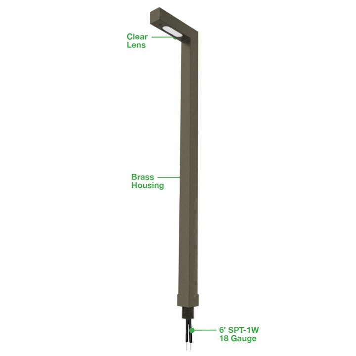 22" Path Light: L-Shape, 12V, Oil Rubbed Bronze or Matte Black