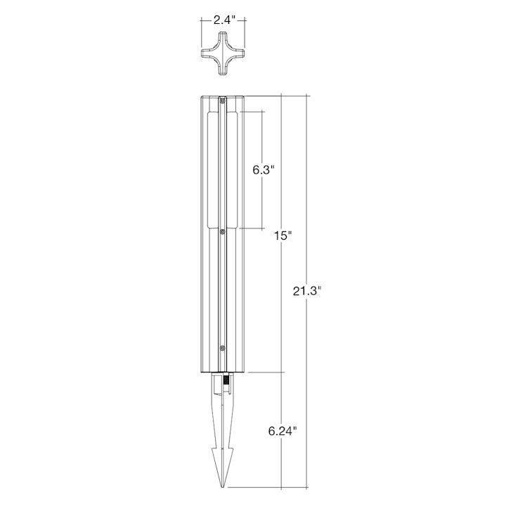 15" Path Light, 3-Column, 3W, 150 Lumens, CCT Selectable, 12-24V