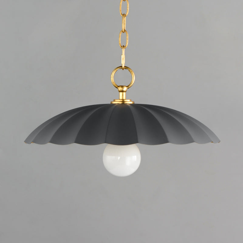 Primrose 1-Light Pendant, Black, Dark Grey or Matte White