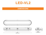 2FT LED Vapor Tight Fixture, 23W, 3423 Lumens, CCT Tunable, 120-277V