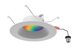 6 Inch LED RGB+W Smart Round Downlight Retrofit, 12W, CCT Selectable, 120V