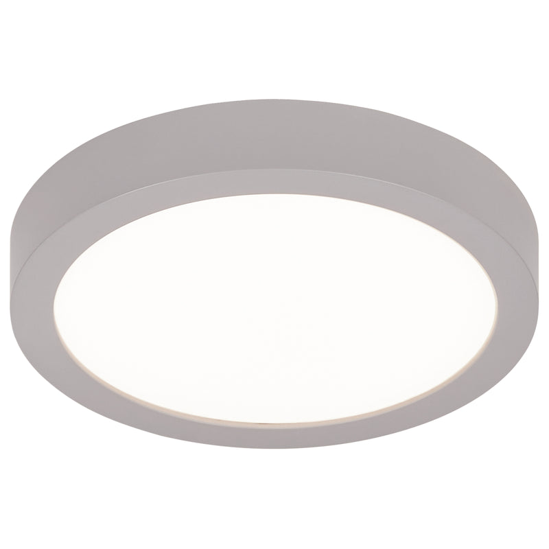 Outdoor LED Flush Mount Ceiling Light, 11W, 120V, Silver Finish, Ulko Collection