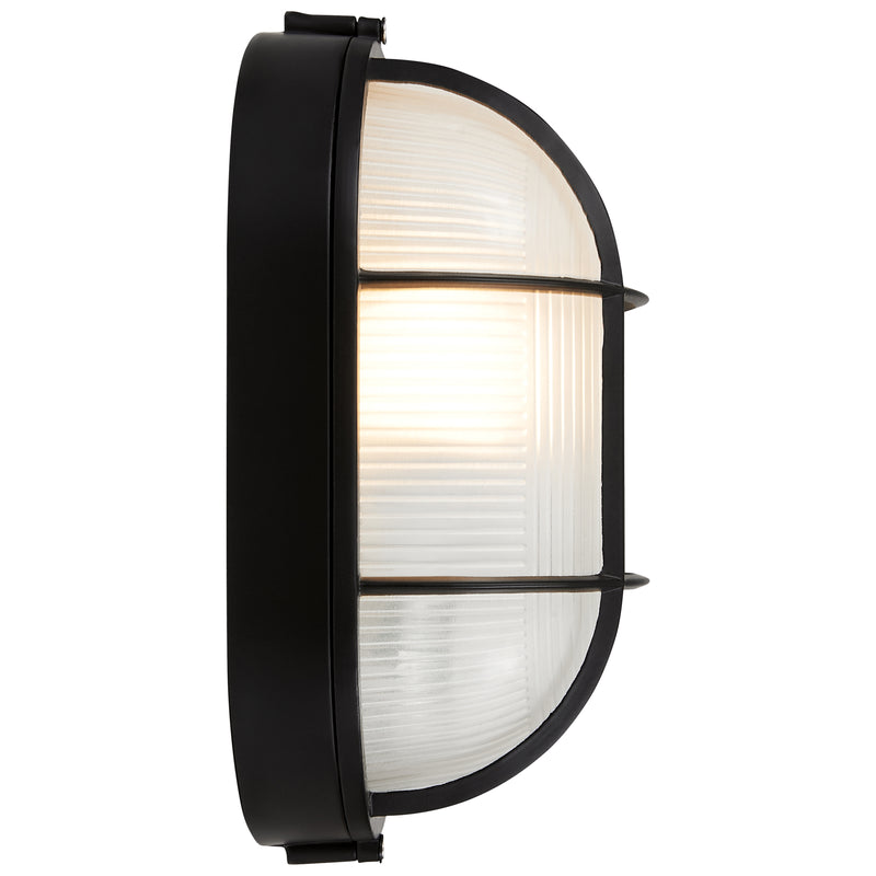 1 Light Outdoor Bulkhead, 60W, 120V, Black Finish, Nauticus Dual Mount Collection