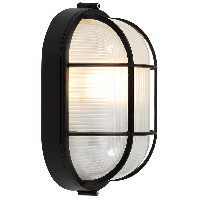 1 Light Outdoor Bulkhead, 60W, 120V, Black Finish, Nauticus Dual Mount Collection