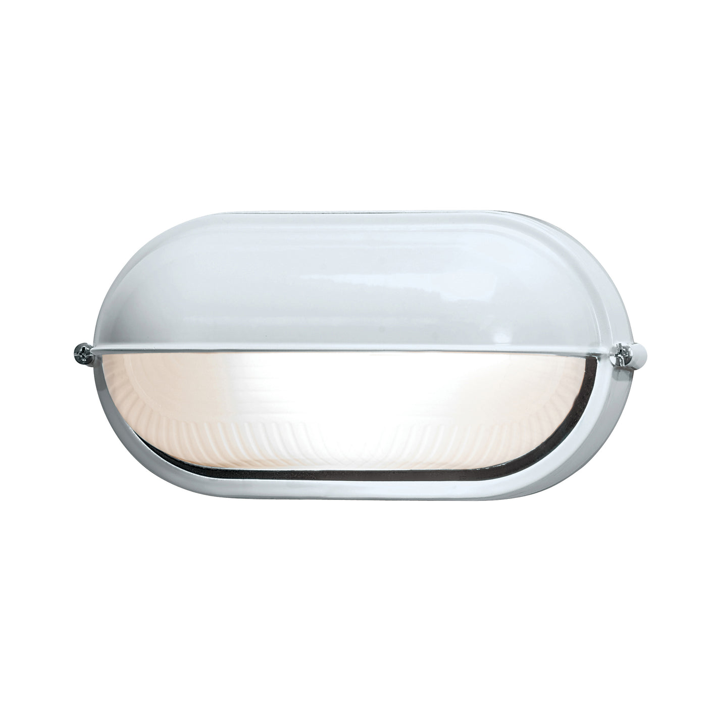 1 Light Outdoor Bulkhead, White Finish, 120V