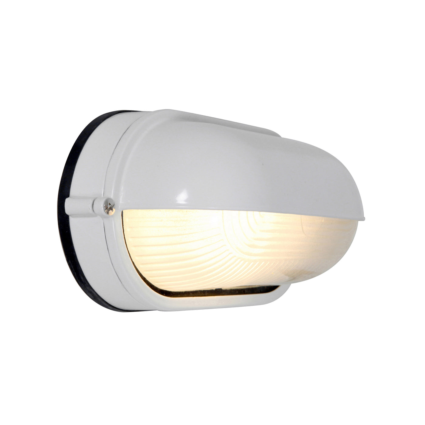 1 Light Outdoor Bulkhead, White Finish, 120V