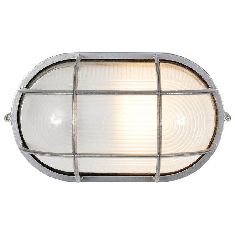 1 Light Outdoor Bulkhead, 100W, 120V, Satin Finish, Nauticus Dual Mount Collection