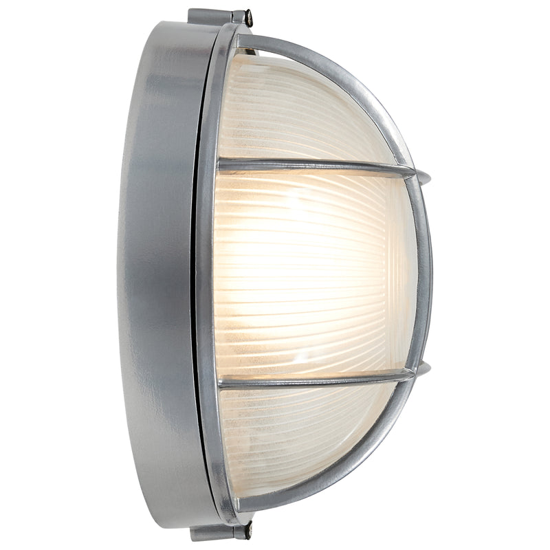 1 Light Outdoor LED Bulkhead, 800 Lumens, 9W, Satin Finish, 120V, Nauticus Round Dual Mount