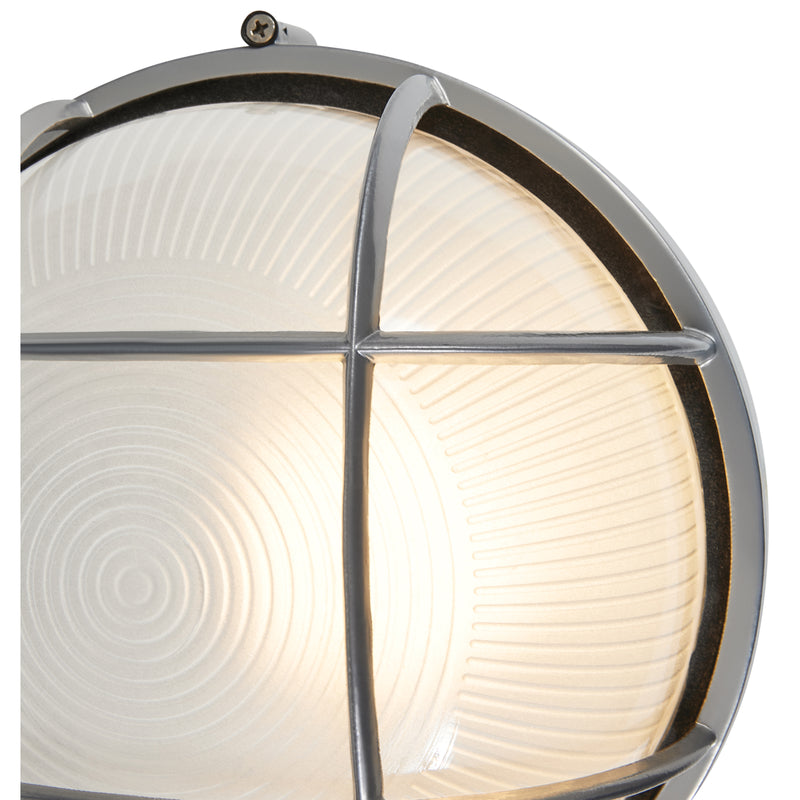 1 Light Outdoor LED Bulkhead, 800 Lumens, 9W, Satin Finish, 120V, Nauticus Round Dual Mount