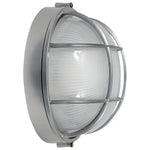 1 Light Outdoor LED Bulkhead, 800 Lumens, 9W, Satin Finish, 120V, Nauticus Round Dual Mount