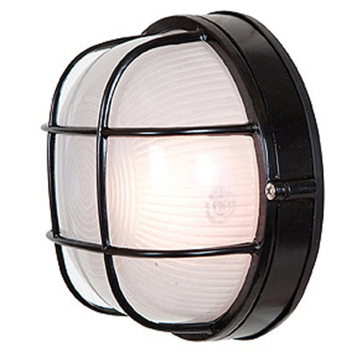 1 Light Outdoor LED Bulkhead, 800 Lumens, Black Finish, 120V