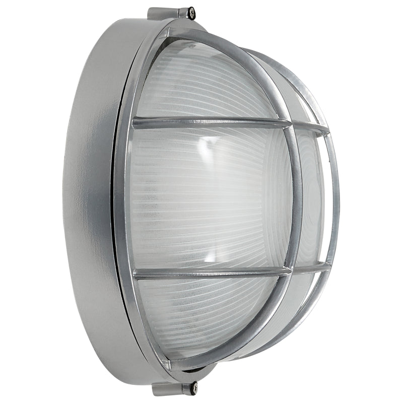 1 Light Outdoor Bulkhead, Satin Finish, 100W, 120V, Nauticus Round Dual Mount Collection