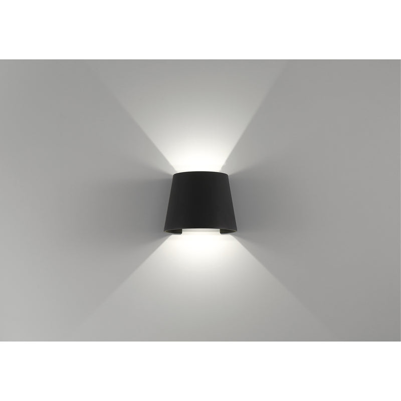 Bi-Directional Outdoor LED Wall Light, 480 Lumens, 6W, 3000K, 120V, Black Finish, Cone Collection