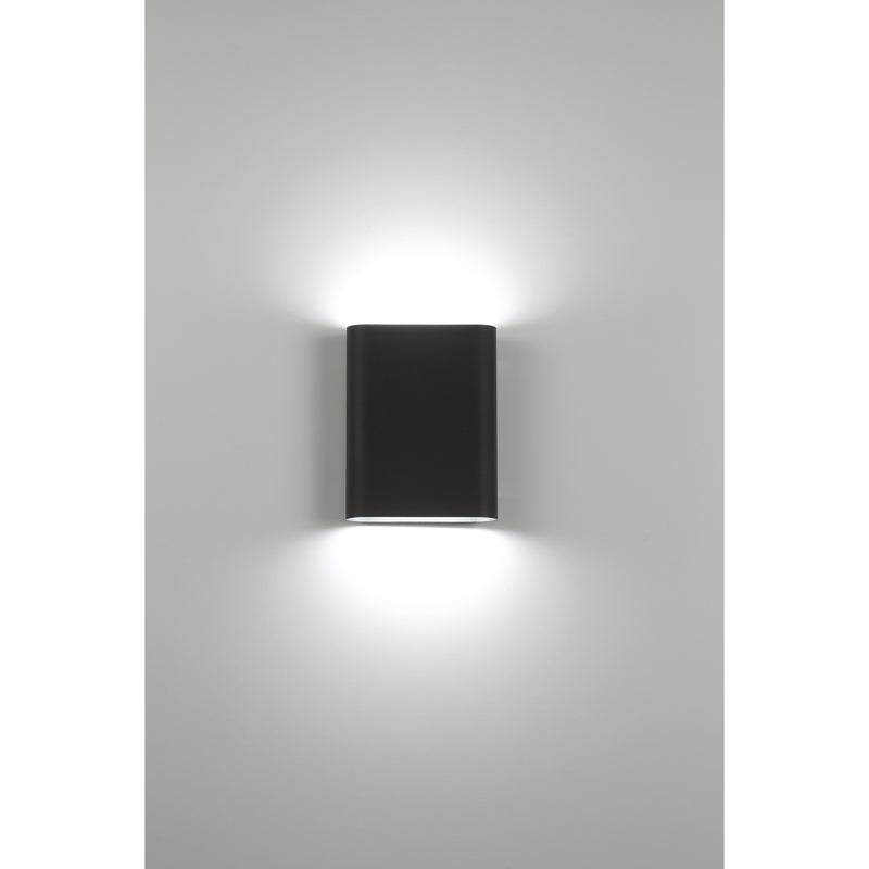 Dual Voltage LED Wall Sconce, 1000 Lumens, 40W, 3000K, 120V, Black Finish, Lux Collection