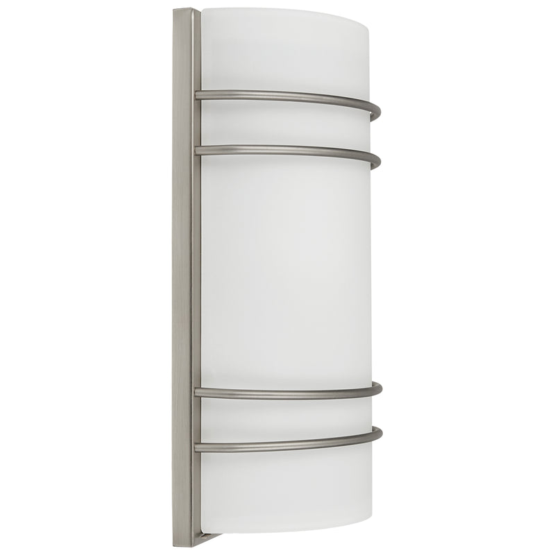 2 Light LED Wall Sconce, 1600 Lumens, Brushed Steel Finish, 120V