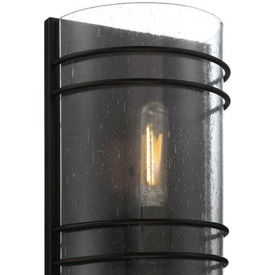 1 Light LED Outdoor Wall Sconce, 300 Lumens, 4W, 2700K, 120V, Matte Black Finish, Cassi Collection