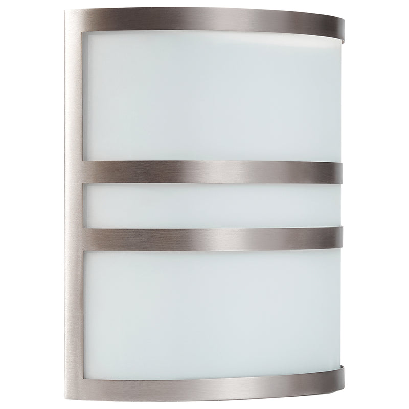 1 Light Wall Sconce, 120W, Brushed Steel, 120V