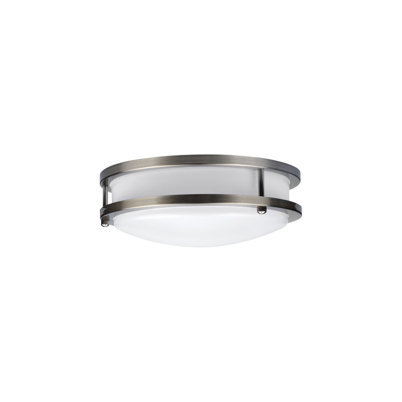 LED Flush Mount Ceiling Light, 1820 Lumens, 26W, 3000K, 120V, Brushed Steel, Solero II Collection