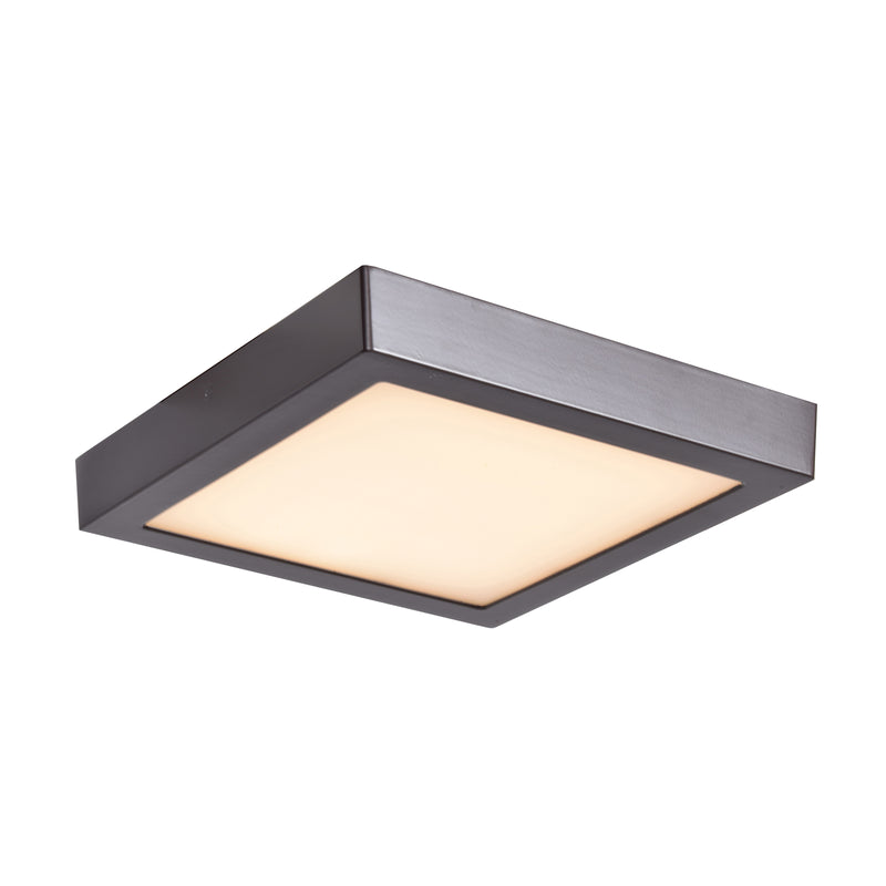 LED Flush Mount Ceiling Light, 1280 Lumens, 16W, 3000K, 120V, Bronze Finish, Strike 2.0 SQ Collection