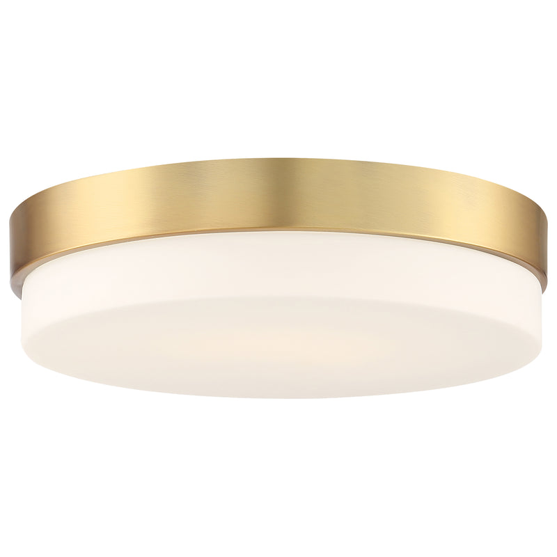 LED Flush Mount Ceiling Light, 30W, 120V, Antique Brushed Brass Finish, Roma Collection