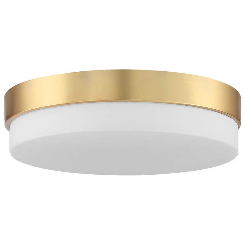 LED Flush Mount Ceiling Light, 30W, 120V, Antique Brushed Brass Finish, Roma Collection