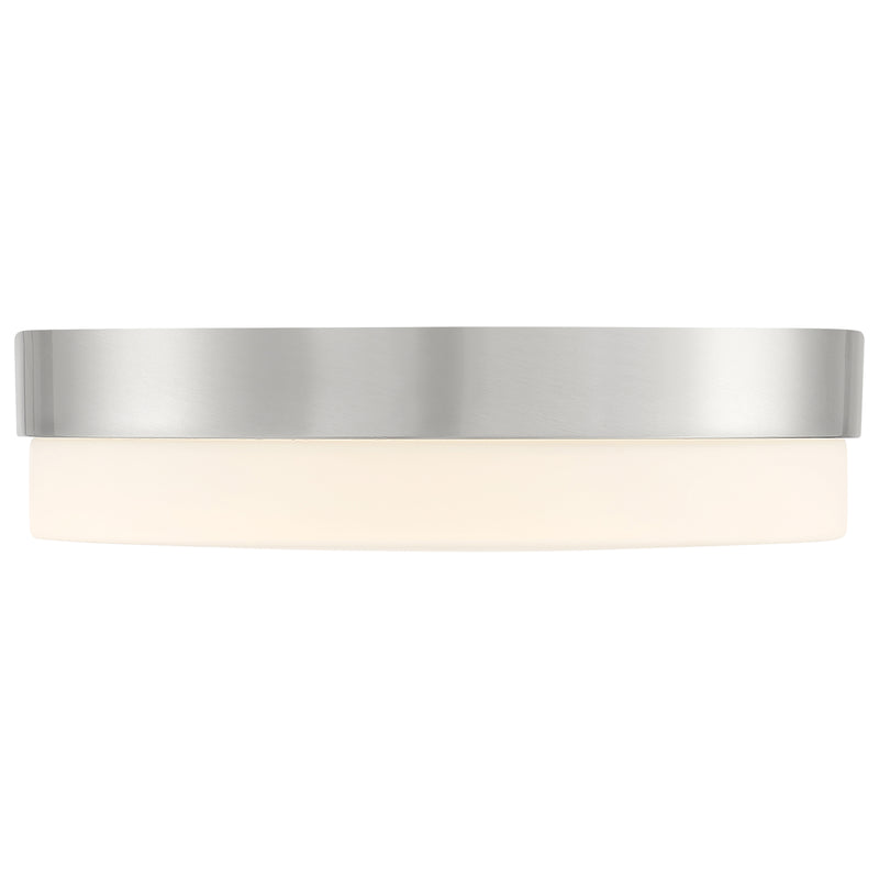 14" LED Flush Mount Ceiling Light, 2000 Lumens, 30W, 3000K, 120V, Brushed Steel, Roma Collection