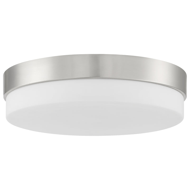 14" LED Flush Mount Ceiling Light, 2000 Lumens, 30W, 3000K, 120V, Brushed Steel, Roma Collection