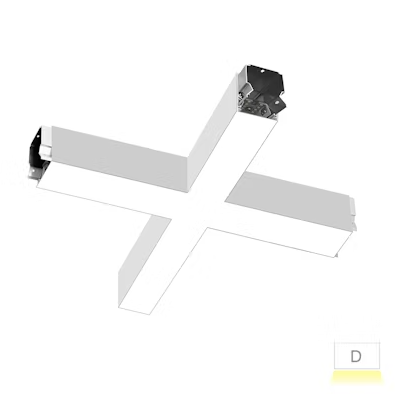 22x22" T-Shape  Downlight, 6000 Lumen Max, Wattage and CCT Selectable, 120-277V